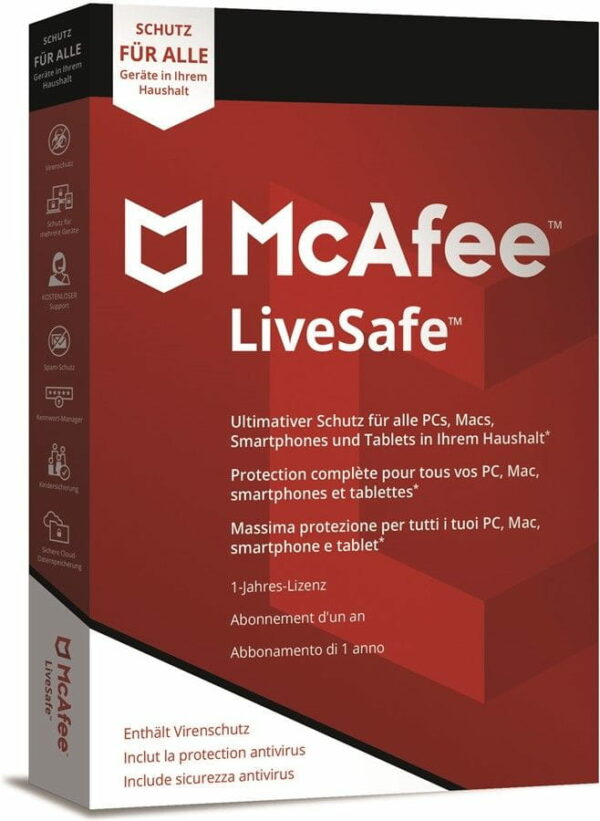 McAfee LiveSafe Unbegrenzte Geräte / 3 Jahre